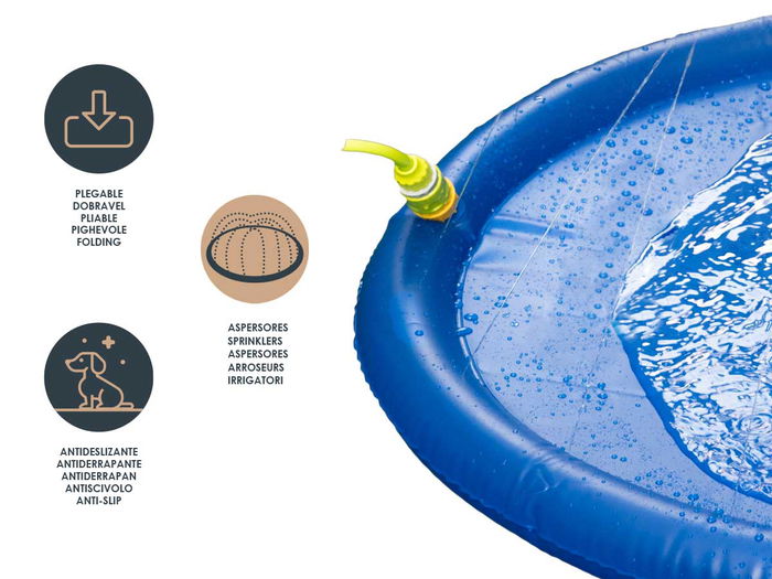 Mascow Alfombra Aspersor para Mascotas 98x98x0.1 cm Azul Plástico PVC (Set de 12)