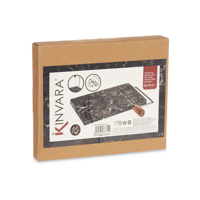 Kinvara Tabla para Cortar Queso Mármol Negro