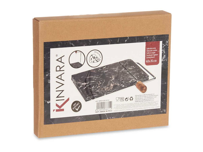 Kinvara Tabla Cortar Queso Marmol Negro 21 x 24 cm (Set de 8) Kinvara Tabla Cortar Queso Marmol Negro 21 x 24 cm (Set de 8)