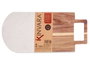 Kinvara Tabla Cortar Madera Y Marmol Blanco Con Asa 18x1.5x38 cm (Set de 8)