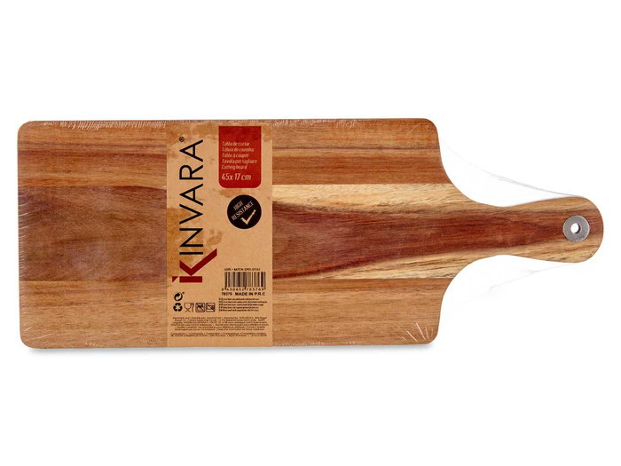 Kinvara Tabla Cortar Madera Acacia Borde Blanco 45 cm (17.3x1.5x44.8 cm) (Set de 12)