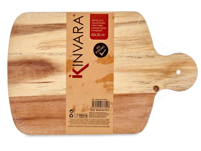 Kinvara Tabla Cortar Madera con Borde Blanco 40 cm (Set de 12) Kinvara Tabla Cortar Madera con Borde Blanco 40 cm (Set de 12)