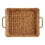 Giftdecor Centro de Mesa Rectangular de Paja Bajo con Asas Marrón