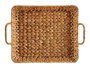 Giftdecor Centro de Mesa Rectangular Bajo de Paja de Jacinto Acuático con Asas, Color Marrón, 44 x 32.5 x 10 cm (Set de 12)