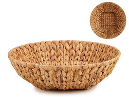 Giftdecor Centro De Mesa Redondo De Paja Alto Mediano 34x34x9cm Marron Jacinto Acuatico (Set de 12)