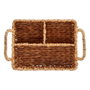 GIFTDECOR Organizador rectangular de paja con 3 huecos Marrón