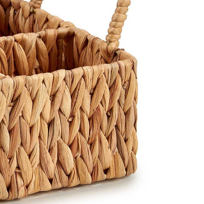GIFTDECOR Organizador rectangular de paja con 3 huecos Marrón