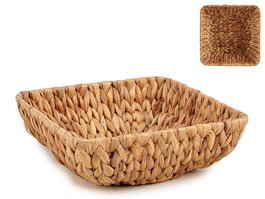 Giftdecor Centro De Mesa Cuadrado De Paja Sin Asa 26x26x8 cm Natural Marrón (Set de 12)
