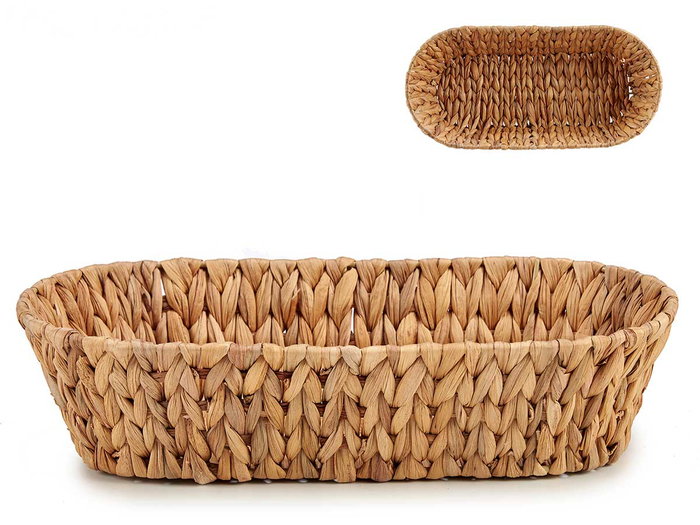 Giftdecor Centro de Mesa Ovalado de Paja, sin Asa, Marrón, 36.8x17.5x9.5 cm (Set de 12)