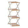 GIFTDECOR Estantería Cuádruple Plegable de Bambú Blanca