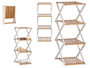 Giftdecor Estanteria Cuadruple Plegable Bambu Blanca 32x39x96 cm (Set de 6)
