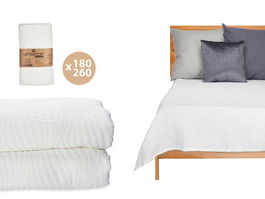Giftdecor Colcha Cama Agua Blanco 180x260 cm (Set de 4)