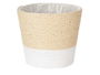 Ibergarden Macetero o Jardinera de Cuerda y Plástico, Color Blanco y Natural, Dimensiones 16x16x14 cm (Set de 24)