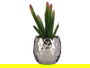 Ibergarden Cactus Artificial Maceta Cerámica Plata Verde 10 cm x 20 cm x 10 cm (Set de 12)