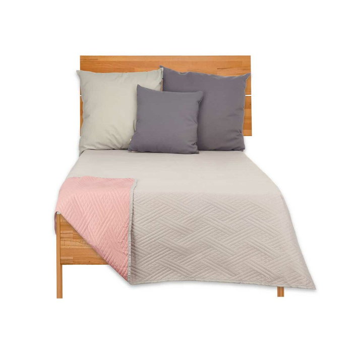 Colcha Reversible Gris Rosa (260 x 180 cm)
