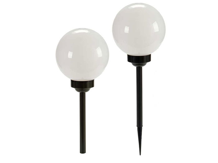 IBERGARDEN Baliza Solar Plástico Bola 15 cm de Alto x 15 cm de Ancho con Panel Solar y LED (Set de 8)