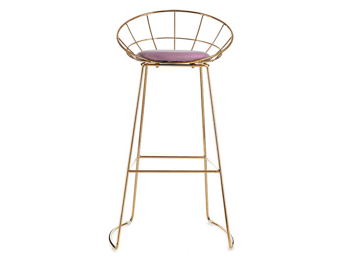 Giftdecor Silla de Bar Cromada Oro Rosa