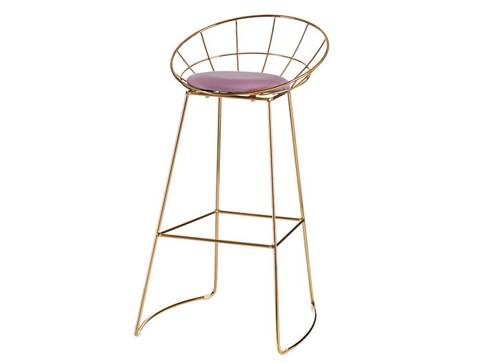 Giftdecor Silla de Bar Cromada Oro Rosa