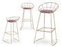 Giftdecor Silla de Bar Cromada Oro Rosa