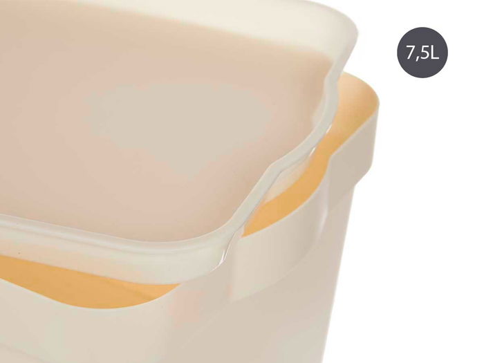 Kipit Caja Plástico con Tapa 7,5 L Crema 21.5 x 14.5 x 32 cm (Set de 12)