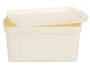 Kipit Caja Plástico con Tapa 7,5 L Crema 21.5 x 14.5 x 32 cm (Set de 12)