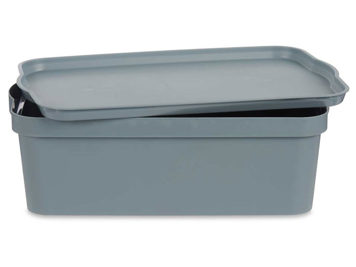 Kipit Caja de Plástico con Tapa 14L Gris 29.5x14.3x45 cm (Set de 12) Kipit Caja de Plástico con Tapa 14L Gris 29.5x14.3x45 cm (Set de 12)