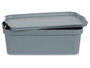 Kipit Caja de Plástico con Tapa 14L Gris 29.5x14.3x45 cm (Set de 12)
