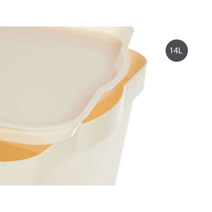 KIPIT Caja de plástico con tapa 14L Crema KIPIT Caja de plástico con tapa 14L Crema