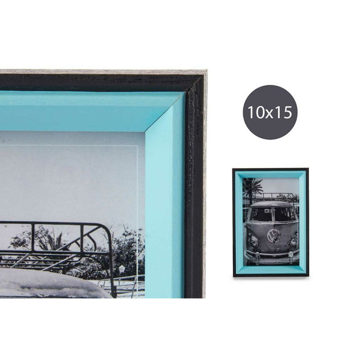 GIFTDECOR Portafotos de Madera 10x15 Negro y Azul