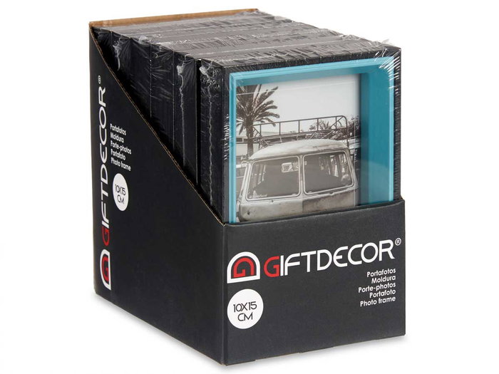 GIFTDECOR Portafotos de Madera 10x15 Negro y Azul
