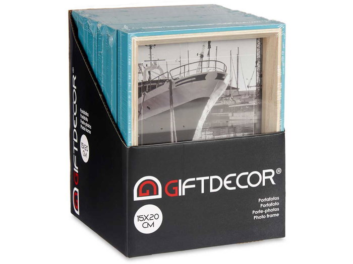Giftdecor Portafotos Madera 15x20 Azul y Natural MDF y Cristal (Set de 24) Giftdecor Portafotos Madera 15x20 Azul y Natural MDF y Cristal (Set de 24)
