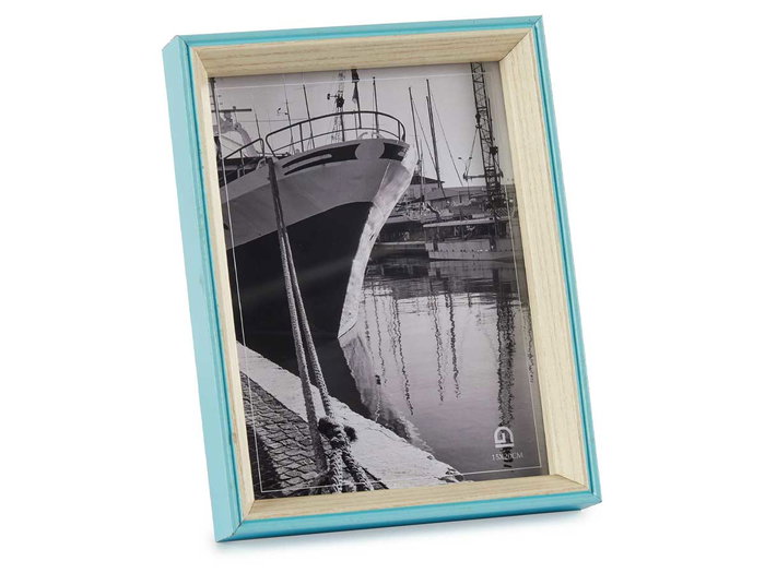 Giftdecor Portafotos Madera 15x20 Azul y Natural MDF y Cristal (Set de 24) Giftdecor Portafotos Madera 15x20 Azul y Natural MDF y Cristal (Set de 24)