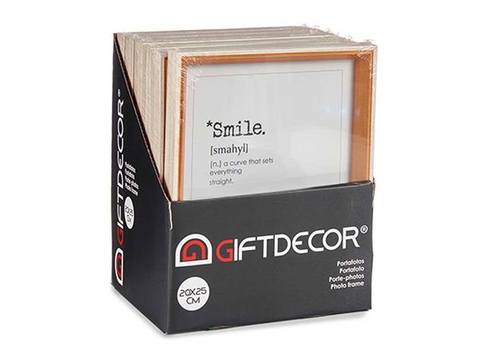 Giftdecor Portafotos Madera 20x25 cm Natural y Marron con Marco de Cristal MDF (Set de 24)