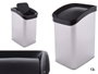 Papelera Basculante Plateada 12L Plástico 28x35x22cm Berilo (Set de 6)