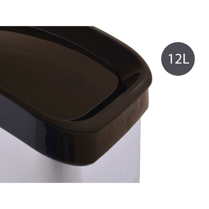 Berilo Papelera de Plástico Basculante Plateada 12L