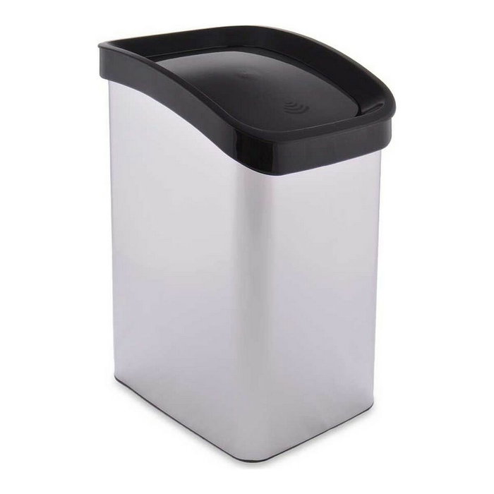 Berilo Papelera de Plástico Basculante Plateada 12L