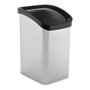 BERILO Papelera de Plástico Basculante Plata 23L
