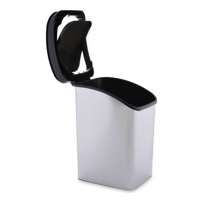 BERILO Papelera de Plástico Basculante Plata 23L