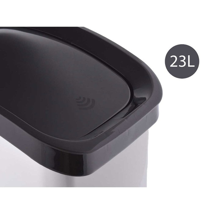 BERILO Papelera de Plástico Basculante Plata 23L