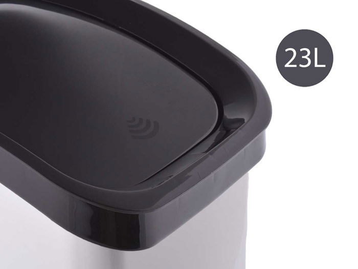 Papelera Basculante 23L Plástico Plateada Berilo 34x43x27 cm (Set de 6)