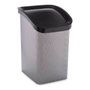 BERILO Papelera de Plástico Basculante Fibra Carbono 23L Gris Oscuro