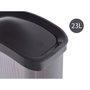 BERILO Papelera de Plástico Basculante Fibra Carbono 23L Gris Oscuro