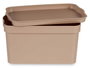 Kipit Caja Plástico con Tapa 2,3L Beige 13.5x11x20 cm (Set de 24)