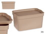 Kipit Caja Plástico con Tapa 2,3L Beige 13.5x11x20 cm (Set de 24)