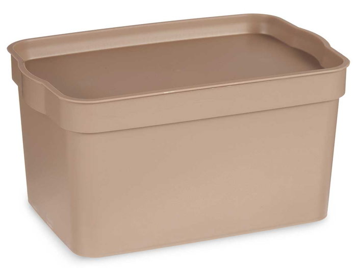 Kipit Caja Plástico con Tapa 2,3L Beige 13.5x11x20 cm (Set de 24) Kipit Caja Plástico con Tapa 2,3L Beige 13.5x11x20 cm (Set de 24)