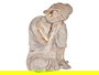 Ibergarden Buda Cabeza Lado Derecho Blanco y Oro Poliresina 28.5x37x43.5 cm
