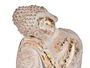 Ibergarden Buda Poliresina Sentado Cabeza Lado Izquierdo Blanco y Oro 23x33x26cm (Set de 2)