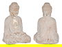 Ibergarden Buda Manos Cruzadas Blanco y Oro Poliresina 22.5x27x40.5 cm (Set de 2)