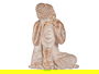 Ibergarden Buda Poliresina Sentado Relajado Blanco y Oro 35.5 x 54.5 x 42 cm