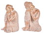 Ibergarden Buda Poliresina Sentado Relajado Blanco y Oro 35.5 x 54.5 x 42 cm